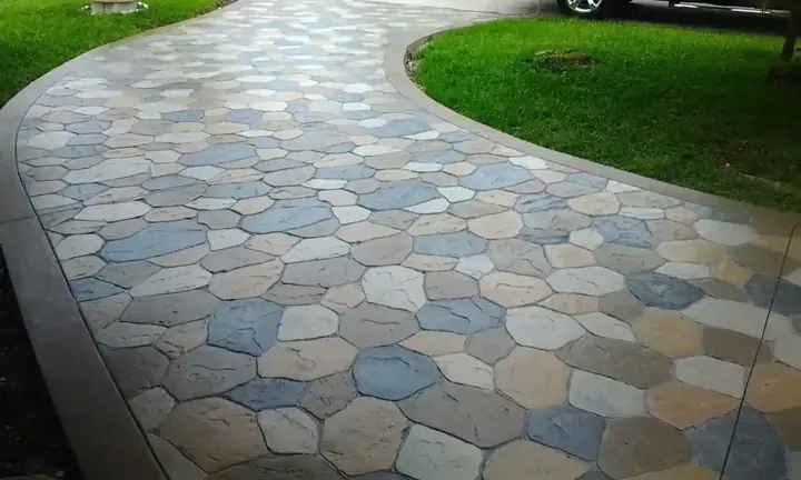 Decorative Walks in concrete for a home in the Little Elm, TX area