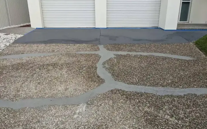Exposed Aggregate in concrete for a home in the Little Elm, TX area