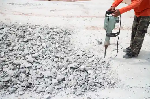 Breaking out old concrete for a repair in Little Elm