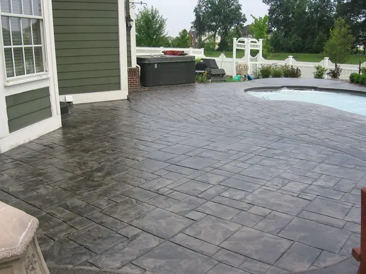 Stamped Pool Decks in concrete for a home in the Little Elm, TX area